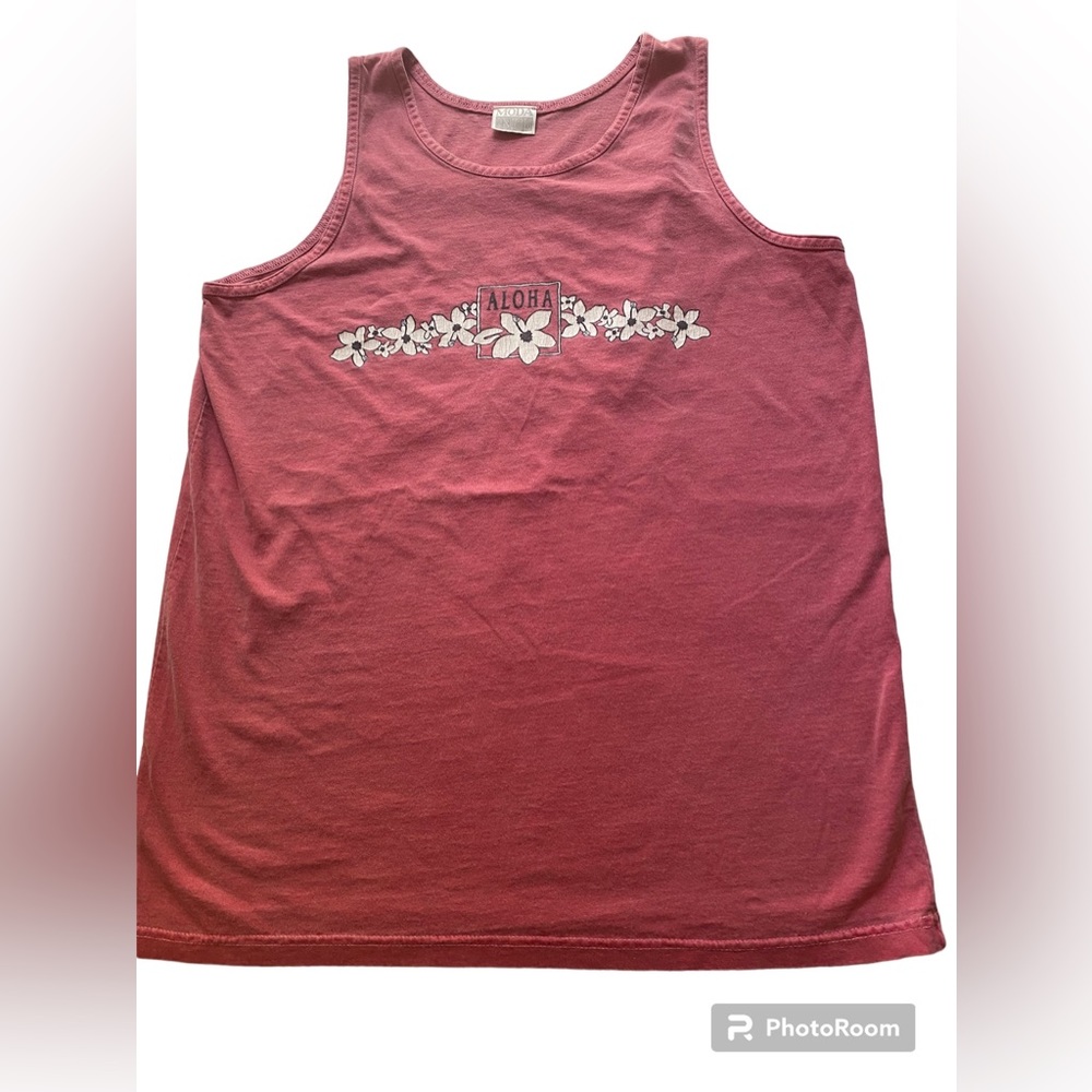 Tank top, beachy cover up  by Moda International .  Dark pink